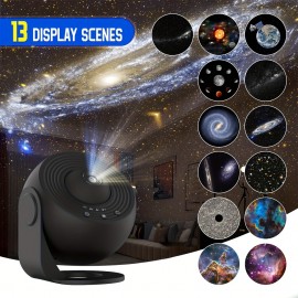 1pc 13-In-1 Celestial Globe with High-Definition Film, a Dynamic Globe Creative for Galaxy Starry Sky Projection Lamp, Smart Light, Indoor Rotating Atmospheric Projector, Dreamy Cosmic Starry Sky Lamp, 360-Degree Rotating Planetarium LED for Galaxy