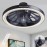 13 inch intelligent modern ceiling fan with light and remote control, E26/E27 base easy to install socket fan light, 3-speed wind speed adjustment, 3 colors 3000-6500K adjustable LED light, suitable for bedrooms, kitchens, living rooms, storage rooms