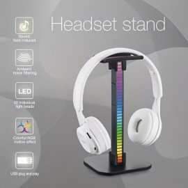 Single LED Headphone Holder | Dynamic Gradient Illumination, Stylish Acrylic Desk Light for Gamers And Audio Lovers | Colorful Ambient Lighting for Headphones, Keyboards, And Monitor Arrangements
