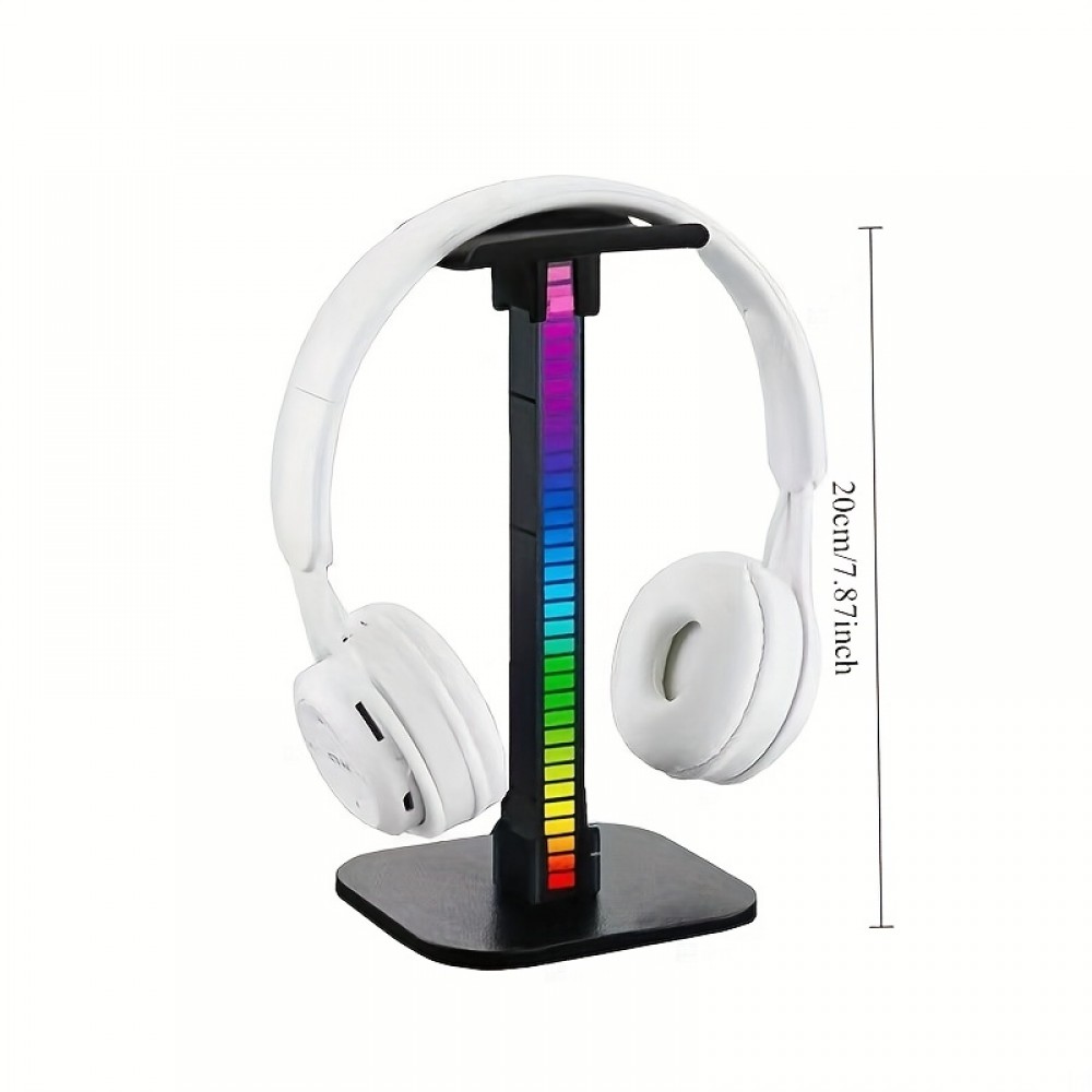 Single LED Headphone Holder | Dynamic Gradient Illumination, Stylish Acrylic Desk Light for Gamers And Audio Lovers | Colorful Ambient Lighting for Headphones, Keyboards, And Monitor Arrangements