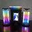 1pc Modern PlaidPatterned RGB Sound Activated Light, 4D Panoramic Music Rhythm Lamp with Rechargeable Lithium Battery, Space Theme Pagoda-Shaped Plastic Table Lamp for Bedroom, Button Control, Cord Include