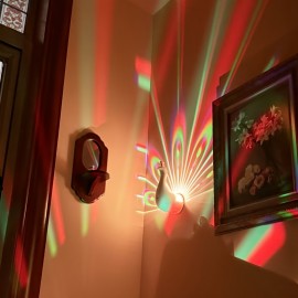 Peacock Wall Light, Peacock Projection Desk Lamp, Peacock Night Light, Peacock Projection Lamp with Remote Control, USB Charging Rainbow Peacock Nightlight, LED Wall/Table Decor