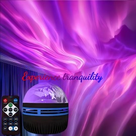 1pc YETHKE Aurora Galaxy Atmosphere Projector - Multicolor, Remote Control, Adjustable Brightness, USB Powered, Ideal for Bedroom/Home Theater/Wedding Decor