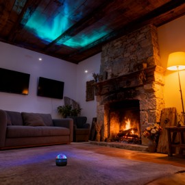 1pc YETHKE Aurora Galaxy Atmosphere Projector - Multicolor, Remote Control, Adjustable Brightness, USB Powered, Ideal for Bedroom/Home Theater/Wedding Decor