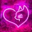 Neon Sign Cat, Heart Neon Sign, Cat Neon Light, Cute Cat Decor, Valentines Neon Sign,  Neon Sign, Animal Neon Sign, Gift for Girl