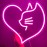 Neon Sign Cat, Heart Neon Sign, Cat Neon Light, Cute Cat Decor, Valentines Neon Sign,  Neon Sign, Animal Neon Sign, Gift for Girl