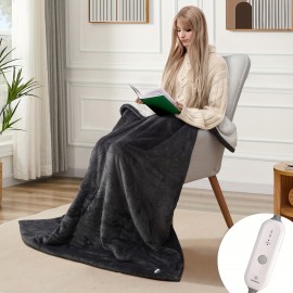 Westinghouse Electric Blanket, Soft Flannel And Shearling Heated Blanket, Warm And Soft, Heats Up Quickly with 4 Temperature Settings And 4-Hour Timer, Features Foot Pocket, Machine Washable, Available In Multiple Colors And Sizes, Perfect Gift