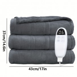 Flannel Heated Electric Blanket | 6 Temperature Settings, 10-Hour Timer, Quick Heat-Up to 150°F, Machine Washable, Multiple Colors and Sizes, Ideal for Home and Office Use (Full/50*60, Queen/72*84)