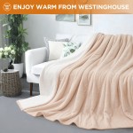 Westinghouse Electric Blanket with Thermostat - King Size Electric Blanket, Flannel And Material, 10 Temperature Settings And 12-Hour Timer, Gift Blanket, Overheat Protection, Machine Washable, Electric Blankets Clearance Deal