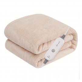 Cozy Westinghouse Silky Soft Flannel Electric Heated Throw Blanket, 4 Adjustable Heat Settings & 1-4 Hour Timer, Machine Washable, 50x60 Inch - Perfect for Home Comfort, Beige Ivory/Dark Grey, WESTINGHOUSE