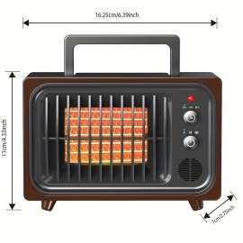 600W Portable Electric Space Heater with Remote Control - Quiet Infrared Heater Suitable for Bedroom, Office & Indoor Use, 3 Heat/Fan Settings, Adjustable Thermostat, Timer, Overheat & Tip-Over Protection, Compact /Desk Heater ( Plug)