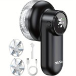 6-Blade Electric Hair Ball Trimmer | Rechargeable Fabric Shaver with Three Speed Settings, LED Digital Screen, and Safety Lock | Suitable for Pills on Clothes, Furniture, Sofas, Blankets | USB Charging, Lithium Polymer Battery