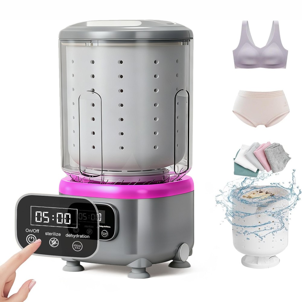 67.63oz Underwear Washing Machine | Portable Washer Dryer Combo, Rechargeable Cordless, Deep Cleans Small Clothes for Apartment, Dorm, RV, Travel & Hotel Use
