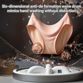 [Mini Washing Machine] GENAI Portable Mini Washing Machine, - Compact Washing Machine with Direct-Drive Motor & Controls, 3-in-1 Wash/Rinse/Drain Cycle, Top-Loading for Baby Clothes, Socks, Underwear, Swimwear, Pet Bedding - Lightweight for