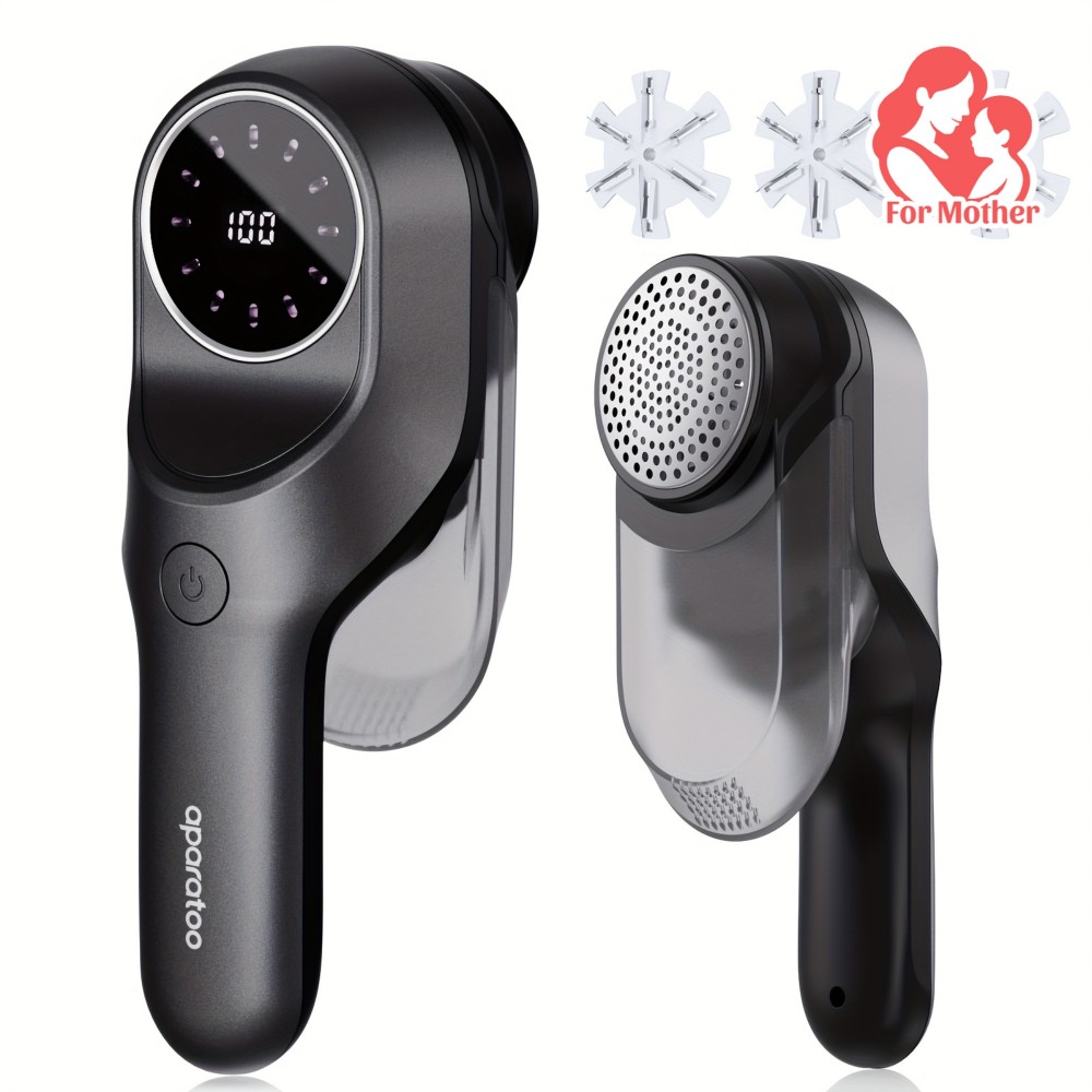 Lint Remover Fabric Shaver, Sweater Shaver, With Stainless Steel 3-Leaf Blades, Two Speed Modes-2500/7500RPM Powerful Cleanup Results, Efficient Fabric Shaver For Sweaters, Coats, Cloth Furniture, Socks, Bedding Sets, Good Gift For Mother & Lover.