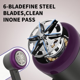 Portable Electric Fabric & Sweater Shaver with 6-Leaf - USB/Battery- Lint Remover Suitable for Clothes, Sofas, Travel - Pilling Shaver with Display (for Sweaters, Furniture)