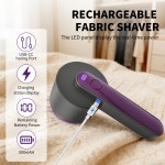 Portable Electric Fabric & Sweater Shaver with 6-Leaf - USB/Battery- Lint Remover Suitable for Clothes, Sofas, Travel - Pilling Shaver with Display (for Sweaters, Furniture)
