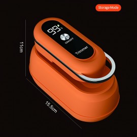 1pc Dual-Head Fabric Shaver with Rotating Handle, USB Rechargeable, with 3-Speed Adjustment and LED Digital Display, Hair and Lint Remover - A Portable Tool with Stainless Steel Blades, Suitable for Clothing, Car Seats, Sweaters, Sofas, Purple/Orange