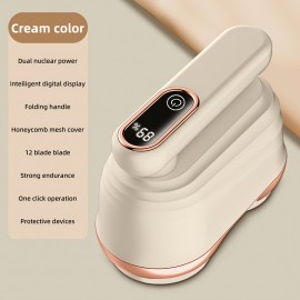 Portable Electric Lint Shaver with a Digital LCD, USB-C Fast Charging, And a Foldable Handle That Rotates 180°. Perfect for Removing Lint from Clothes, Furniture, Carpets, Sofas, And Bedding—Great for Home Use, Travel, And Laundry
