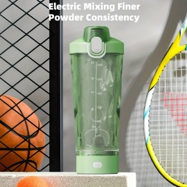 LED Light Protein Powder Shaker Cup with One-Key Mixing | 600ml Large Capacity | USB Charging Leak-Proof Drop-Resistant | Dual Cold/Hot Drinking Cup | Portable Gym/Office Travel Mug, Suitable For Protein Powder, Coffee, Milkshake, Sports Drink