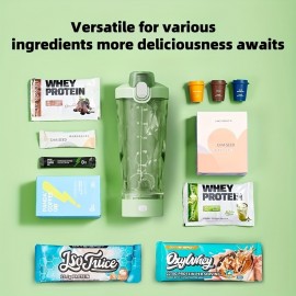 LED Light Protein Powder Shaker Cup with One-Key Mixing | 600ml Large Capacity | USB Charging Leak-Proof Drop-Resistant | Dual Cold/Hot Drinking Cup | Portable Gym/Office Travel Mug, Suitable For Protein Powder, Coffee, Milkshake, Sports Drink