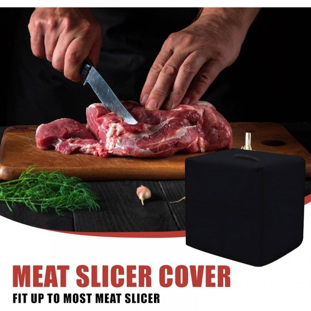 Compatible for LEM BigBite #8 Meat Slicer Cover - Heavy-Duty & Dustproof Food Processor Cover, High-Density Black Appliance Shield (21”L x 9.8”W x 16.3”H) - Cover Only (No Slicer Included) for /Commercial Use