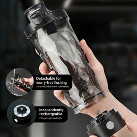 700 ML/23 Oz Portable Electric Mixing Cup | Rechargeable Protein Shaker Cup with Detachable Design, Type-C Charging, One-Touch Automatic Mixing, High-Temp Resistant for Gym, Fitness & Outdoor Activities
