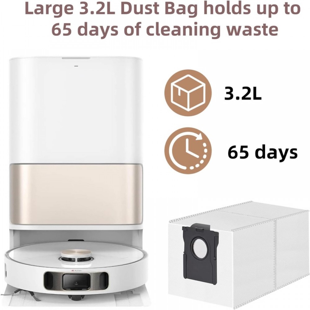 TriCut Brush Accessories Replacement Parts for Dreame X40 Ultra X30 Ultra L30 Ultra L10s Ultra L20 Ultra L10s Pro L40 Ultra, MOVA P10 P10 Pro P50 Pro, Includes 4 mop Cloths, 4 dust Bags