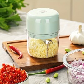 With Dual Stainless Steel Blades - 1pc Multi-Functional Vegetable Chopper And Garlic Mincer - 8.45oz/3.38oz - Compact And Portable - Easy To Clean - Kitchen Gadget For Quick Chopping