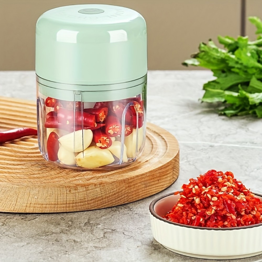With Dual Stainless Steel Blades - 1pc Multi-Functional Vegetable Chopper And Garlic Mincer - 8.45oz/3.38oz - Compact And Portable - Easy To Clean - Kitchen Gadget For Quick Chopping
