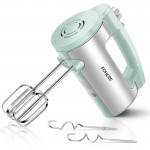 Hand Mixer Handheld, 6 Speed Electric Mixer, 300W Handheld Mixer with 2 Stainless Steel Whisk and 2 Dough Hook Whipping, Mixing Cookies, Brownie, Cakes, Dough Batters, Green