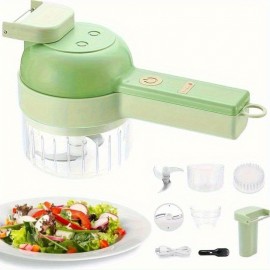 4-in-1 Handheld Electric Mixer & Food Processor with Motor - Portable Battery- Kitchen Appliance Suitable for Cutting, Grinding, Peeling, Cleaning - Compact for, Camping, Travel, Automatic Operation, Ideal for Small Kitchens & -the-