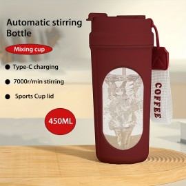 15.22oz Electric Self-Stirring Coffee Mug, Protein Shaker Bottle, USB Rechargeable Portable Blender, High-Speed Mixer for Milk And Beverages