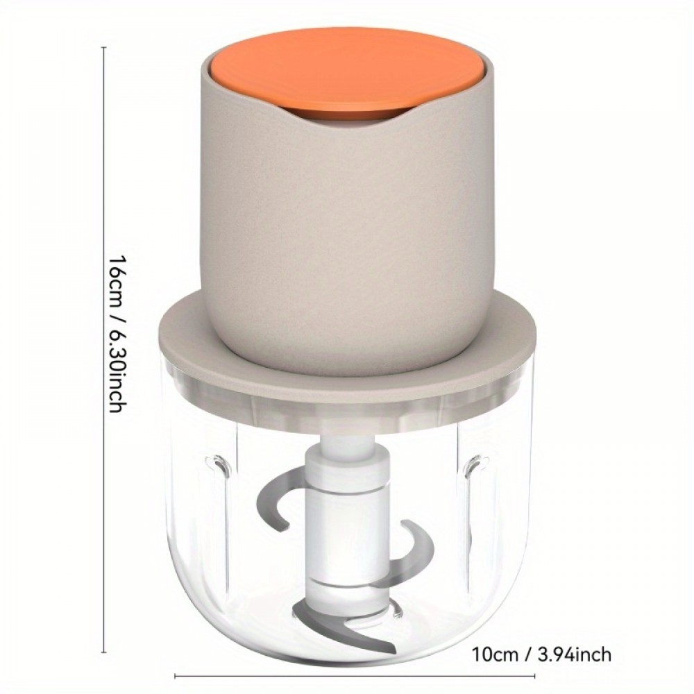 600 Electric Food Processor | Multi-functional Tool for Meat, Onions, Vegetables, Garlic Mincing, USB Charging, Ideal Christmas Gift